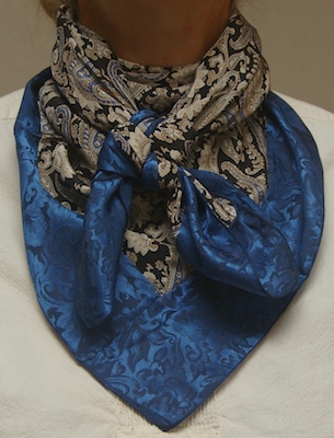Black & Tan Paisley w/Denim Jacquard Combo Scarf #25 Black & Tan Paisley w/Denim Jacquard Combo Scarf #25