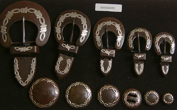 Barbwire Rusted Steel Conchos and Buckles