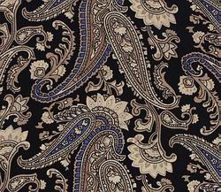 Cowboy Images Black Tan Paisley