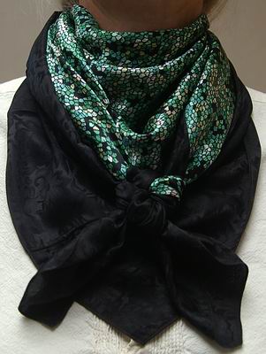 Lichen Green w/Black Jacquard Combo Scarf #10 Lichen Green w/Black Jacquard Combo Scarf #10