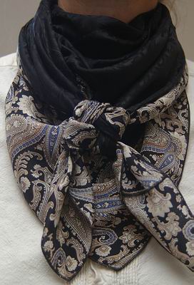 Black Jacquard w/Black & Tan Paisley Combo Scarf #17 Black Jacquard w/Black & Tan Paisley Combo Scarf #17