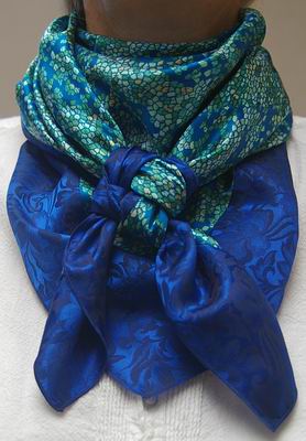 Lichen Blue w/Royal Blue Jacquard Combo Scarf #9 Lichen Blue w/Royal Blue Jacquard Combo Scarf #9