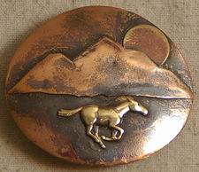 BBHRMS-3 Horse Run/Mtn/Sun 3" Buckle