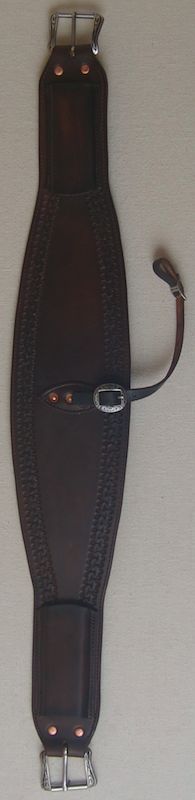 6" oval roper leather back cinch