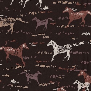 Austin Accents Horses on Black 100% Silk Scarf