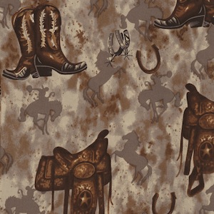 Austin Accents Saddle and Horses Brown 100% Silk Scarf