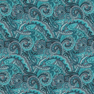 Austin Accents Turquoise Paisley 100% Silk Scarf