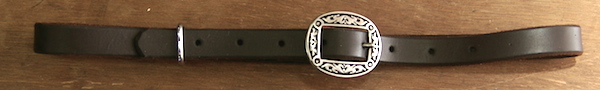 Out West Saddlery Plain Custom Curb Strap with Fancy Buckle