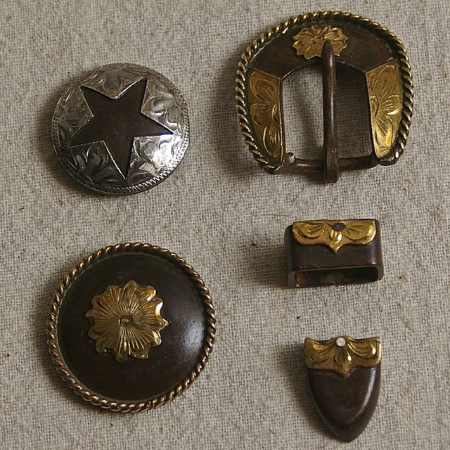 Rusted Steel Conchos and Buckles