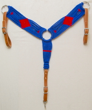 Royal Blue & Red Mohair Breast Collar Royal Blue & Red Mohair Breast Collar