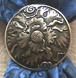 Jeremiah Watt Single Flower Antique Bronze Scarf slide Jeremiah Watt Single Flower Antique Bronze Scarf slide