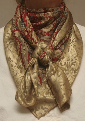 Red Paisley w/Gold Jacquard Combo Scarf #28 Red Paisley w/Gold Jacquard Combo Scarf #28