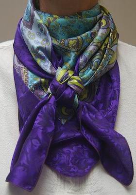 Turquoise & Violet Paisley w/Purple Jacquard Comb Scarf #11 Turquoise & Violet Paisley w/Purple Jacquard Comb Scarf #11