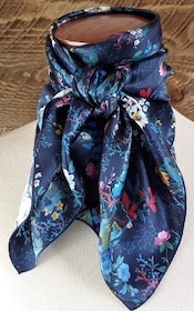 Flowers on navy tied