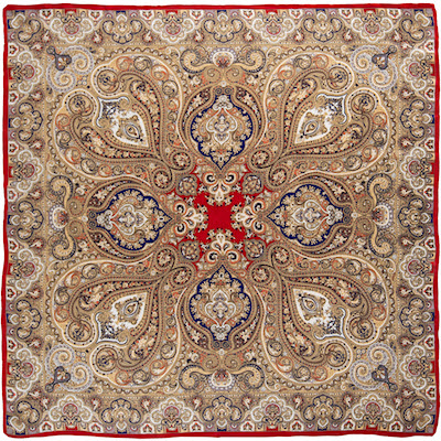 Scarlet Brown Paisley Wild Rag