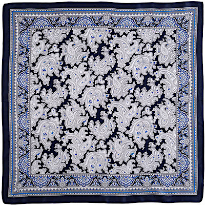 Silver Cobalt Paisley Wild Rag